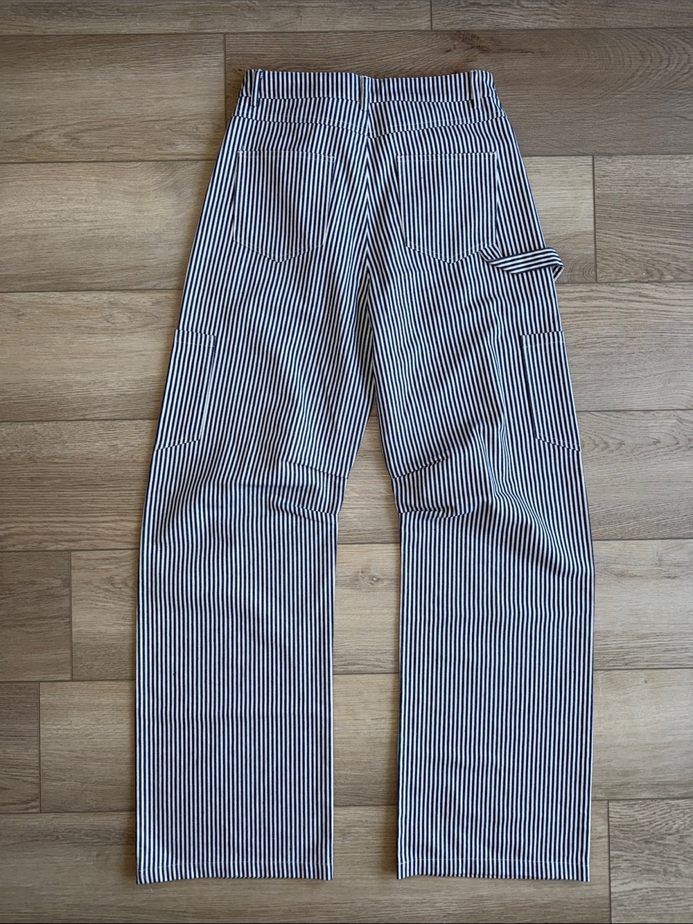 Lioness Navy and White Vertical-Stripe Wide Leg Trousers - Picture 6 of 6